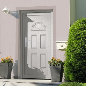 vidaXL vidaXL Drzwi zewnętrzne, białe, 110x210 cm, PVC 1