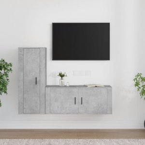 vidaXL vidaXL Zestaw 2 szafek TV, szarość betonu, materiał drewnopochodny 1