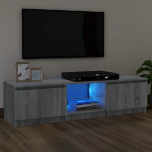 vidaXL vidaXL Szafka pod TV, z LED, szary dąb sonoma, 140x40x35,5 cm 1