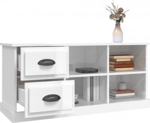 vidaXL vidaXL Szafka pod TV, wysoki połysk, biała, 102x35,5x47,5 cm 5