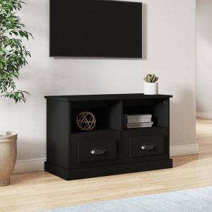 vidaXL vidaXL Szafka pod TV, czarna, 80x35x50 cm, materiał drewnopochodny 1