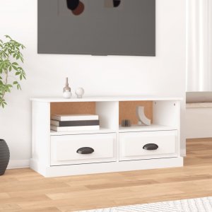 vidaXL vidaXL Szafka pod TV, biała, 93x35,5x45 cm, materiał drewnopochodny 1