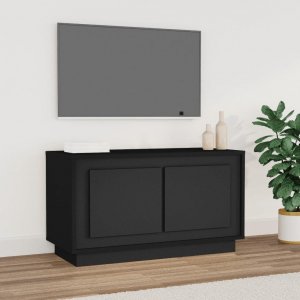 vidaXL vidaXL Szafka pod TV, czarna, 80x35x45 cm, materiał drewnopochodny 1