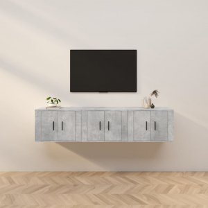 vidaXL vidaXL Wiszące szafki TV, 3 szt., szarość betonu, 57x34,5x40 cm 1