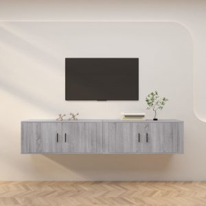 vidaXL vidaXL Wiszące szafki TV, 2 szt., szary dąb sonoma, 100x34,5x40 cm 1