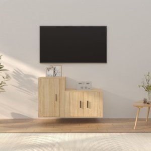 vidaXL vidaXL Zestaw 2 szafek TV, dąb sonoma, materiał drewnopochodny 1
