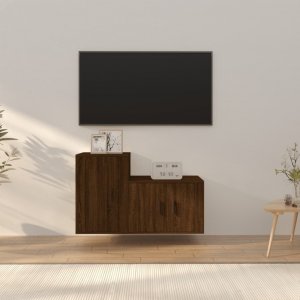 vidaXL vidaXL Zestaw 2 szafek pod TV, brązowy dąb, materiał drewnopochodny 1