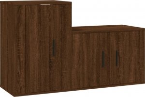 vidaXL vidaXL Zestaw 2 szafek pod TV, brązowy dąb, materiał drewnopochodny 2