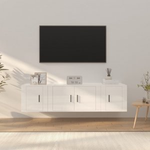vidaXL vidaXL 3-częściowy zestaw szafek telewizyjnych, biały z połyskiem 1