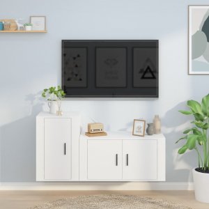 vidaXL vidaXL Zestaw 2 szafek TV, biały, materiał drewnopochodny 1