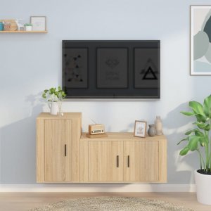 vidaXL vidaXL Zestaw 2 szafek TV, dąb sonoma, materiał drewnopochodny 1