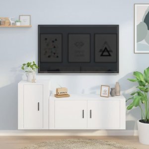 vidaXL vidaXL 2-cz. zestaw szafek TV, biały, materiał drewnopochodny 1