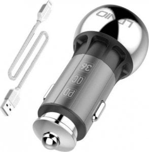 Ładowarka LDNIO Ładowarka samochodowa LDNIO C1 USB, USB-C + Kabel Lightning 1