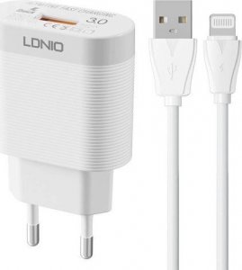 Ładowarka LDNIO Ładowarka sieciowa LDNIO A303Q USB 18W + kabel Lightning 1