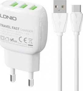 Ładowarka LDNIO Ładowarka sieciowa LDNIO A3315 3USB + kabel USB-C 1