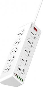 Listwa zasilająca LDNIO Listwa zasilająca LDNIO SC10610 z 10 gniazdami AC, 5x USB, 1x USB-C, 2500W, 2m (biała) 1