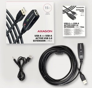 Kabel USB Axagon USB-A - USB-A 15 m Czarny (ADR-215) 7
