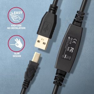 Kabel USB Axagon USB-A - USB-B 15 m Czarny (ADR-215B) 3
