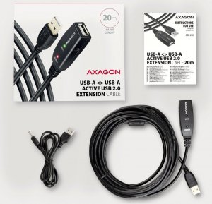 Kabel USB Axagon USB-A - USB-A 20 m Czarny (ADR-220) 7
