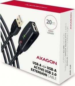 Kabel USB Axagon USB-A - USB-A 20 m Czarny (ADR-220) 8