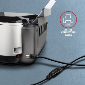 Kabel USB Axagon USB-A - USB-B 20 m Czarny (ADR-220B) 5