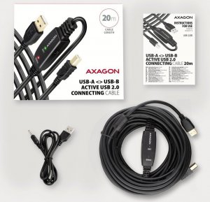 Kabel USB Axagon USB-A - USB-B 20 m Czarny (ADR-220B) 7