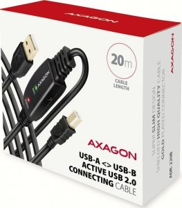 Kabel USB Axagon USB-A - USB-B 20 m Czarny (ADR-220B) 8