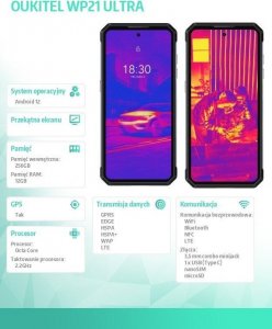 Smartfon Oukitel WP21 Ultra 12/256GB Czarny  (WP21U-BK/OL) 20