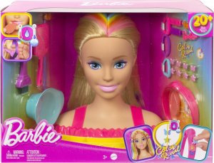 Lalka Barbie Mattel Głowa do stylizacji Neonowa tęcza Blond włosy HMD78 2