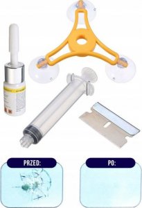 Perfect Market Zestaw do naprawy szyby samochodowej odpryski klej 2