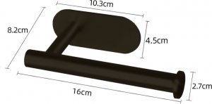 KBE Uchwyt na papier toaletowy przyssawka Czarny 2