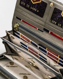 Peterson Duży, Skórzany Portfel Damski W Orientacji Poziomej 12