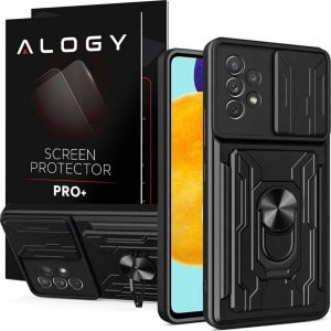 Alogy Etui Alogy Camshield Ring Wallet Case z osłonką na aparat i portfelem do Samsung Galaxy A53 Black + Szkło 1