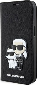 Karl Lagerfeld Etui Karl Lagerfeld KLBKP14LSANKCPK Apple iPhone 14 Pro bookcase czarny/black Saffiano Karl & Choupette 1