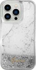 Guess Etui Guess GUHCP14SLCSGSGH Apple iPhone 14 biały/white hardcase Liquid Glitter Marble 1