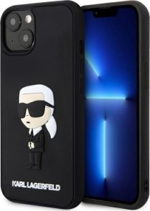 Karl Lagerfeld Etui Karl Lagerfeld KLHCP14S3DRKINK Apple iPhone 14 czarny/black hardcase Rubber Ikonik 3D 1