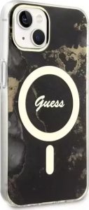 Guess Etui na telefon Guess GUHMP14MHTMRSK do Apple iPhone 14 Plus 6.7" czarny/black hardcase Golden Marble MagSafe 4