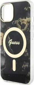 Guess Etui na telefon Guess GUHMP14MHTMRSK do Apple iPhone 14 Plus 6.7" czarny/black hardcase Golden Marble MagSafe 6