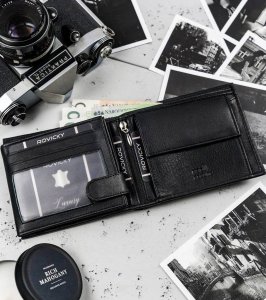 Ronaldo Klasyczny, Poziomy Skórzany Portfel Męski Bez Zapięcia! 2