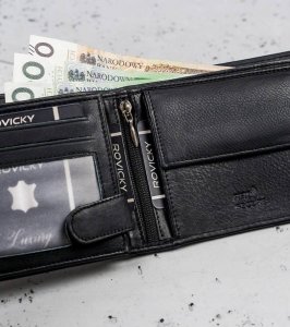 Ronaldo Klasyczny, Poziomy Skórzany Portfel Męski Bez Zapięcia! 8