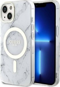 Guess Oryginalne Etui IPHONE 14 Guess Hardcase Marble MagSafe (GUHMP14SPCUMAH) białe 1