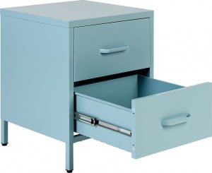 Beliani Szafka nocna metalowa jasnoniebieska MALAVI 3