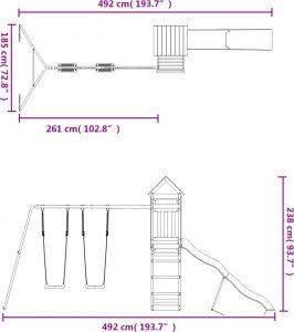 vidaXL Plac zabaw do ogrodu, lite drewno daglezjowe 11