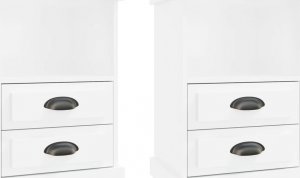 vidaXL Szafki nocne, 2 szt., białe, wysoki połysk, 43x36x60 cm 2