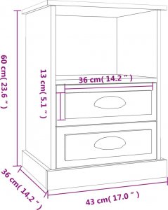 vidaXL Szafki nocne, 2 szt., białe, wysoki połysk, 43x36x60 cm 10