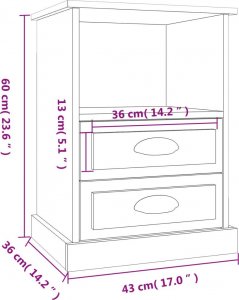 vidaXL Szafki nocne, 2 szt., szarość betonu, 43x36x60 cm 11