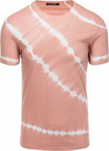 Ombre T-shirt męski bawełniany TIE DYE - różowy V2 S1622 M 1