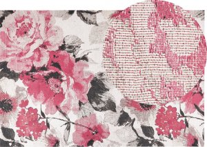 Beliani Dywan bawełniany w kwiaty 200 x 300 cm różowy EJAZ Lumarko! 1