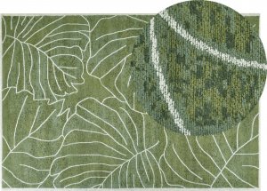 Beliani Dywan bawełniany w liście monstery 140 x 200 cm zielony SARMIN Lumarko! 1