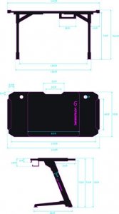Biurko Ultradesk Space XXL V2 Czarne 144 cmx70 cm 8